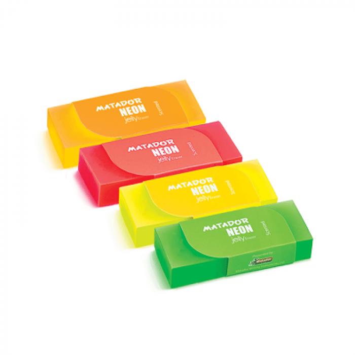 Matador Neon Colored Eraser Large 4pcs